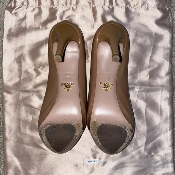 Prada Peep Toe Heels Shoes EU 38.5 - Picture 5 of 7